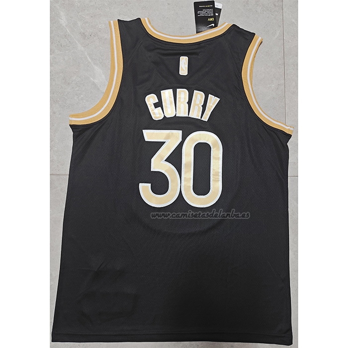 Camiseta Golden State Warriors Stephen Curry NO 30 Select Series Oro Negro